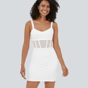 XL HALARA Softlyzero™ Airy Contrast Mesh Corset Style Backless Bodycon Mini Cool